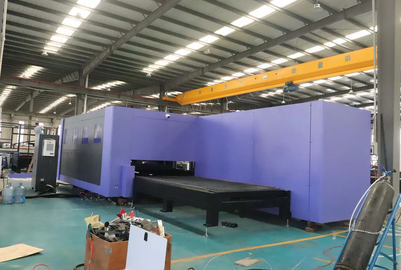 High Speed Heavy Duty Full Cover Enclosed 3015 6025 6000*2500MM 8000*2500MM 8025 12KW 20KW 30KW CNC Fiber Laser Cutting Machine