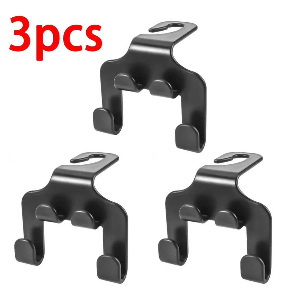

1/3Pcs Universal Car Seat Headrest Hook Double Head Hanging Car Mobile Phone Holder Car Back Seat Hook Car Interior Accessories