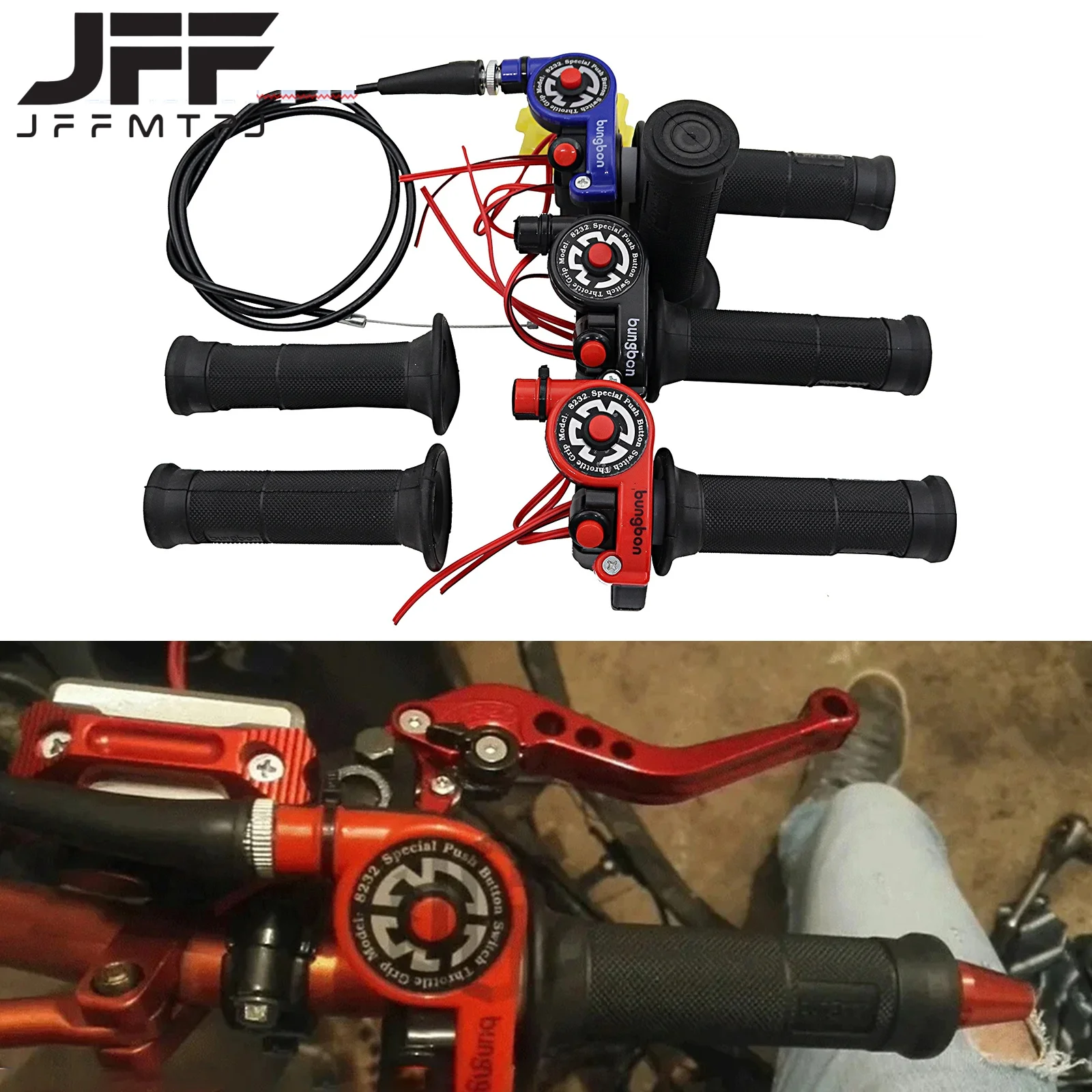 1 Pair 22mm 7/8'' Motorcycle Twist Throttle Grip With Cable Handlebar Accelerator For Honda Yamaha Atv Dirt Bike Motocross
