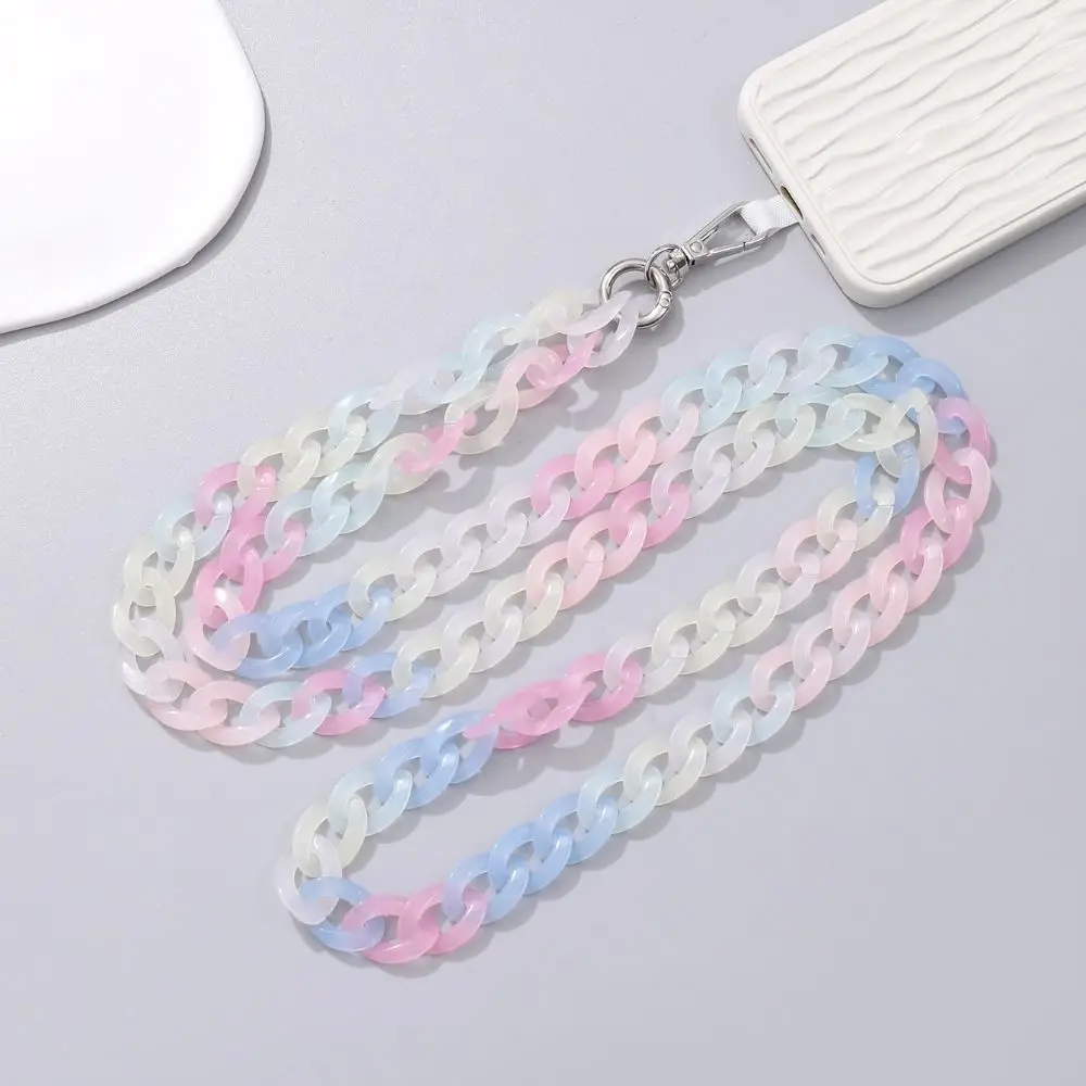 Fashion 120CM Acrylic Phone Lanyard Keychain Colorful Phone Chain Straps Anti-lost Rope Phone Accessories