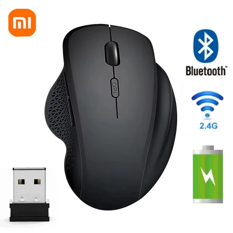 

Xiaomi Dual Mode Wireless Computer Mouse 1600 Dpi Rechargeable Ergonomic Bluetooth Mouse For Laptop Notebook Ipad Tablet Macbook