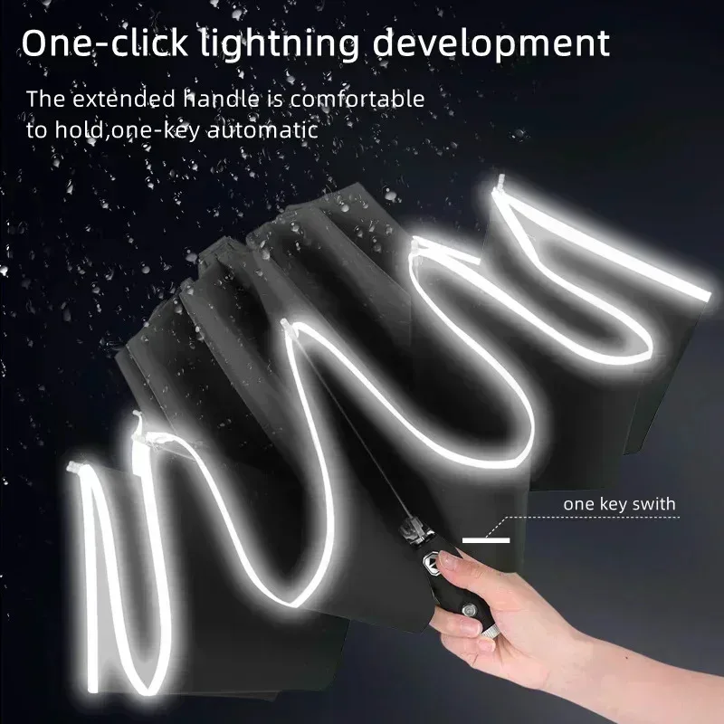 Automatic Umbrella with LED Reflective Strip Rain Wind Umbrella For Mercedes Benz S320 W164 W203 W204 W168 C180 E320 A200 CLA