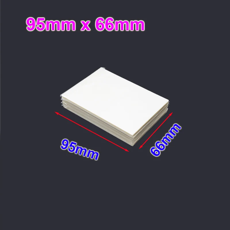100 szt. 95x66mm Cienkie 50mic (2mil) 80mic 100mic PVC Przezroczyste Błyszczące 2-klapki Folie do Laminowania Ochronne na Wizytówki do Laminatora na Gorąco