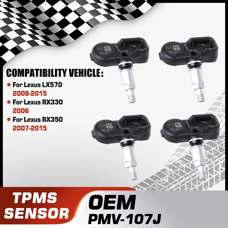 

PMV-107J Car TPMS Tire Pressure Monitor Sensor System For Lexus LX570 2008-2015 Lexus RX330 2006 Lexus RX350 2007-2015 PMV-101F