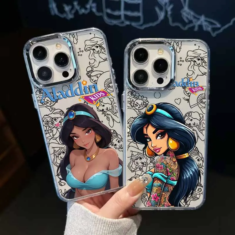 Funda Transparente con Diseño de la Princesa Jazmín de Aladdin para Xiaomi MI 15 14 12 11 POCO F6 F5 X7 X6 X5 X4 X3 M6 M5S Pro Plus