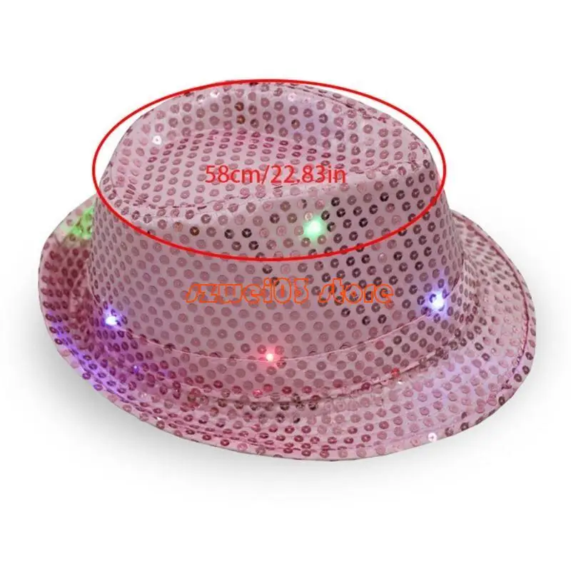 D46C المتخصصة الترتر قبعة رعاة البقر بلون قبعة فيدورا البرية للحزب في الهواء الطلق #6