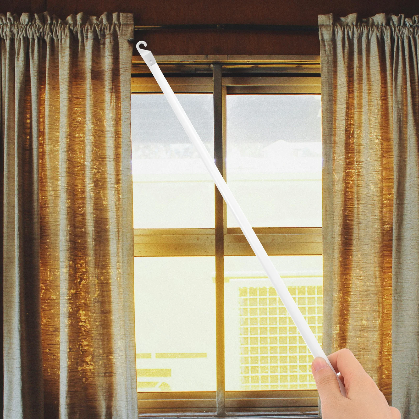 

2Pcs White Hooks Plastic Curtain Wand Tip Hook Blind Replacement Parts Curtain Wand Hooks Blind Rod Hook