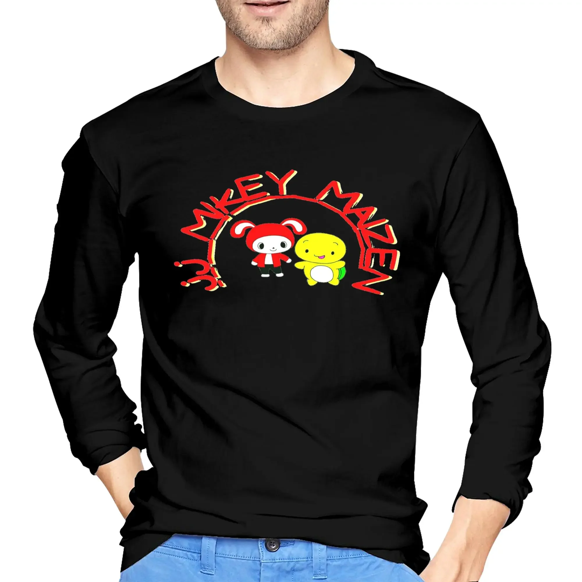 

Jj Mikey Maizen Мужская футболка с длинными рукавами Модные футболки с круглым вырезом Весенние и осенние мужские топы