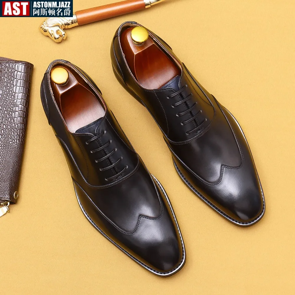 

Men's Shoes Black Leather Formal Shoes for Men Oxfords Male Wedding Party Office Business Shoe Man Zapatos De Hombre Plus Size