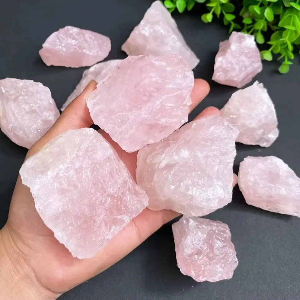 best selling Natural Crystal Bulk Healing pink Stone Rough Stone Raw Rose Quartz For Home room garden Decoration