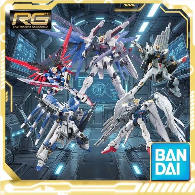 

Bandai RG 1/144 Gundam Model Nu Strike Freedom Wing Zero Sazabi Unicorn Destiny Action Figure for Anime Fans Epic Collections