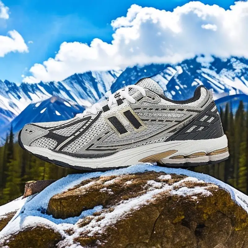 حذاء Dad للرجال ذو نعل سميك يسمح بالتهوية: 1906 للجري باللون الفضي والأبيض والأصفر، حذاء كاجوال نسائي لزيادة الارتفاع