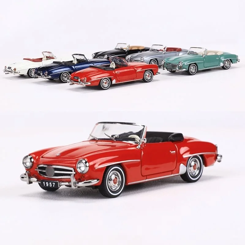 GFCC 1:64 1957 Bens 190SL Classic car - front and rear covers open - Classic Alloy Car Model Limited Collection Edition