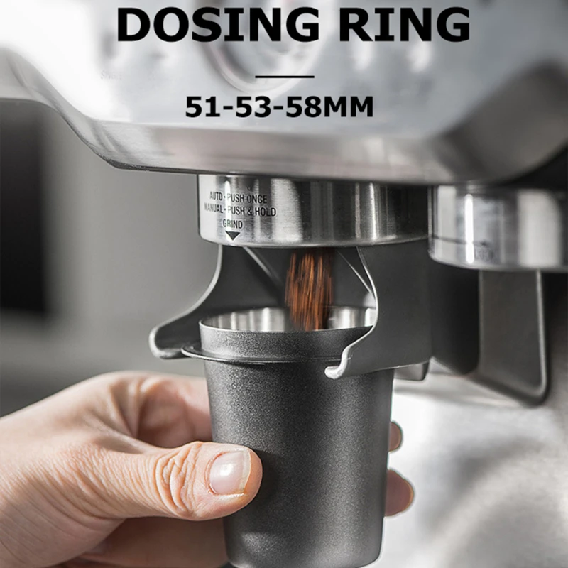 Stainless Steel Coffee Dosing Cup Home Espresso Cups Coffee Machine Handle Powder Catch Mugs Barista Accessories 51mm 53mm 58mm