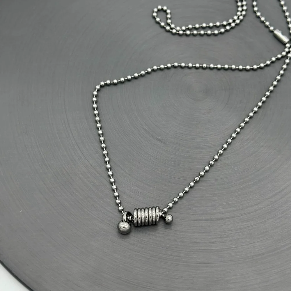 

Punk Stainless Steel Helix Spiral Spring Pendant Necklace for Women Men Unisex Y2K Grunge Fashion Egirl Necklace Jewelry