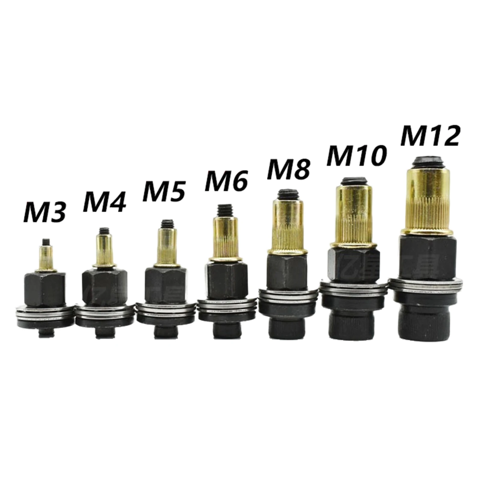 7-teiliges Handnietmuttern-Set mit M3-12 Nietmutternköpfen für Autoreparatur, Regalbau und Blindnietinstallation