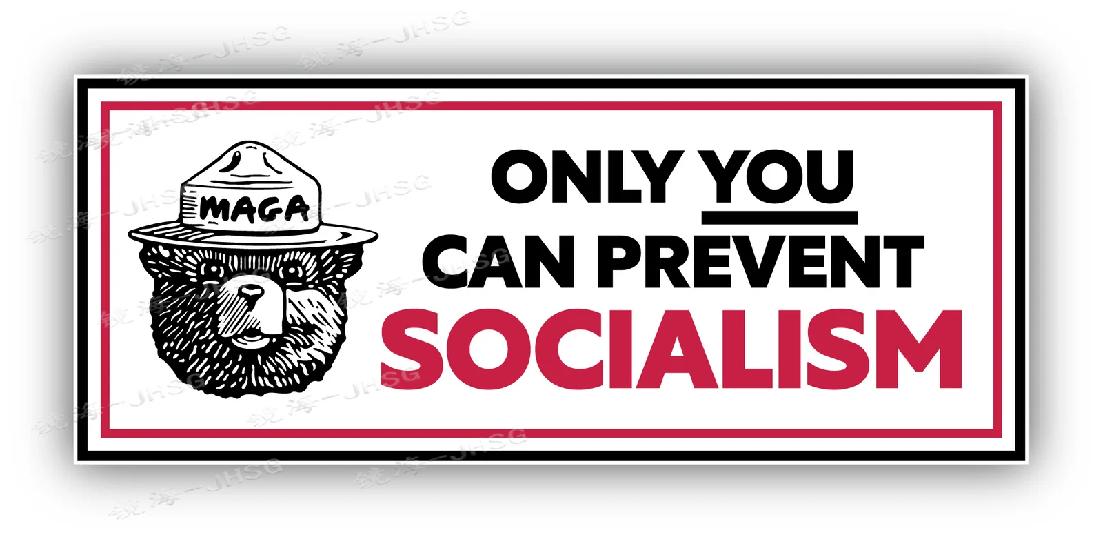 Only You Can Prevent Socialism Smokey Trump No AOC Vinyl Sticker Decals