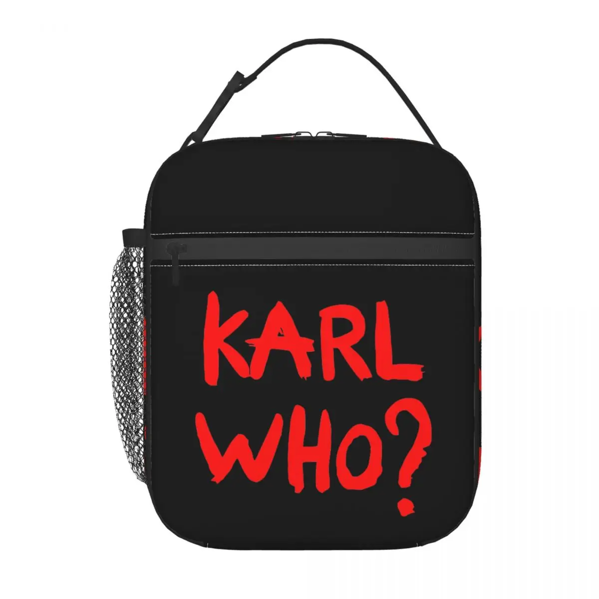 Red Karl Who Slogan Portable Lunch Box Women Leakproof Cooler Thermal Food Insulated Lunch Bag Kids School Children