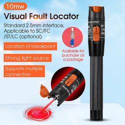 COMPTYCO lokalizator uszkodzeń wizualnych 1/10/20/30/50mW kabel światłowodowy pióro testowe SC/FC/ST 2.5mm interfejs FTTH światłowód narzędzie testowe