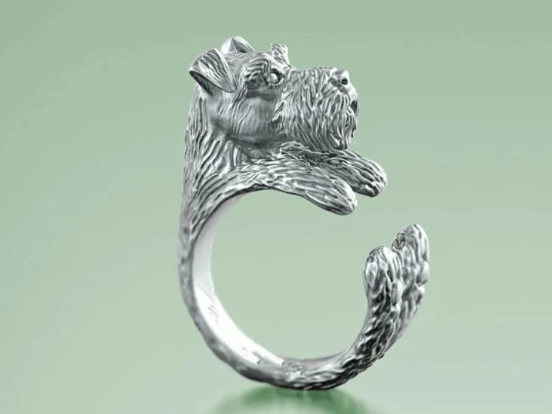 Trendy Vintage Miniature Schnauzer Rings