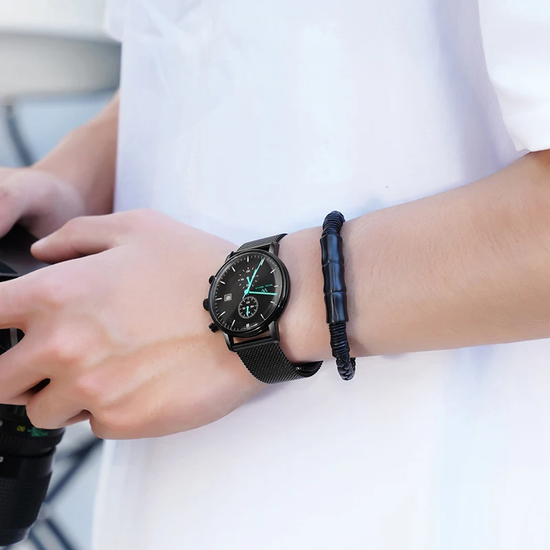 WM ساعة كوارتز ساعة مقاومة للماء كلاسيكية كاجوال رجال الأعمال ساعات ويلي ميرك WM006M