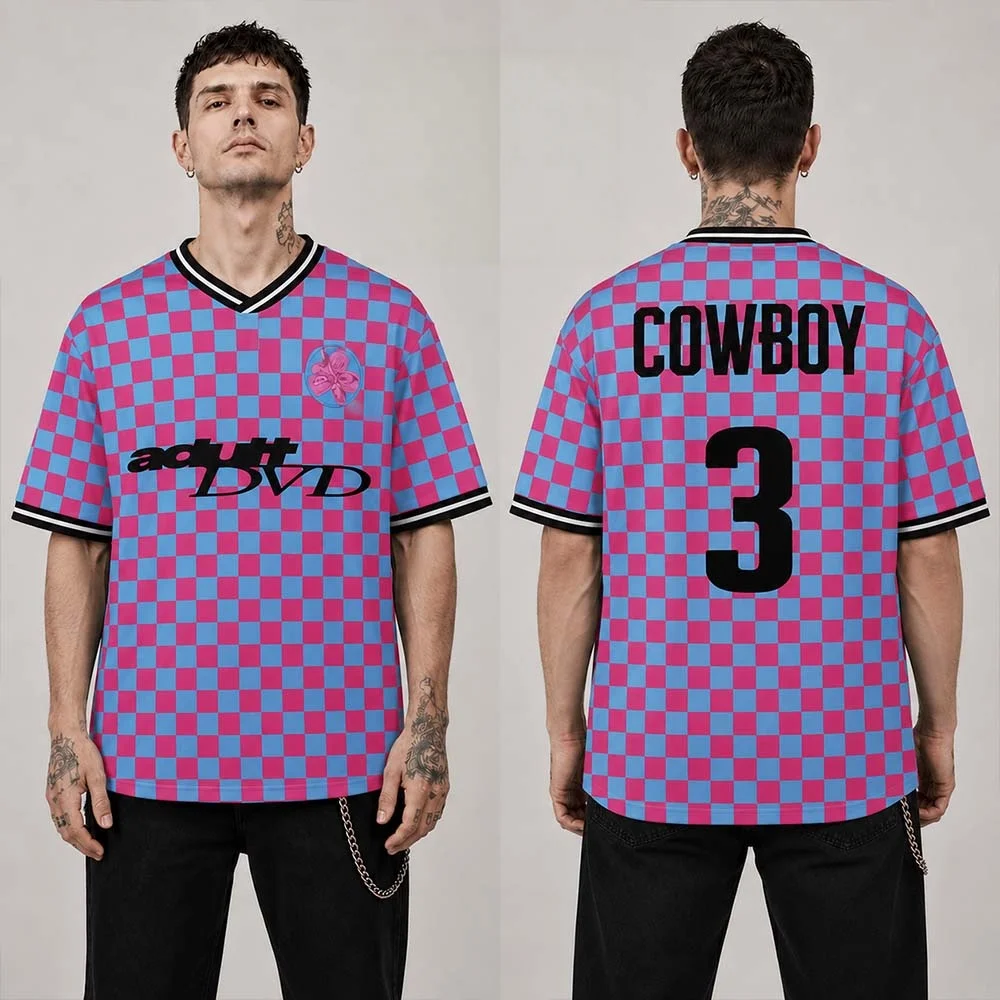 2026-27 New Y2K Checkerboard Soccer Jersey Football Shirt Oversized Family Clothing T-shirt Daily Training Street Style Outfit