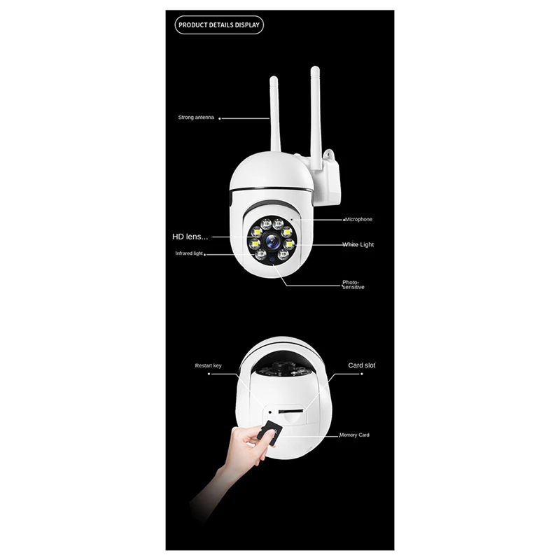 A39Q-5G Wifi 360° Surveillance Cameras Tracking Full Color Night Vision Security Protection Motion Outdoor Camera