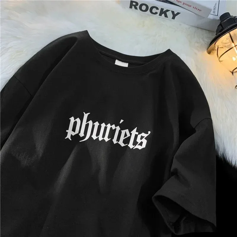 الجلد المدبوغ تي شيرت الرجال القطن موضة الأبيض رسالة رجالي الصيف بلايز الذكور المتضخم تي شيرت 4XL عادية للرجل الشارع الشهير #2