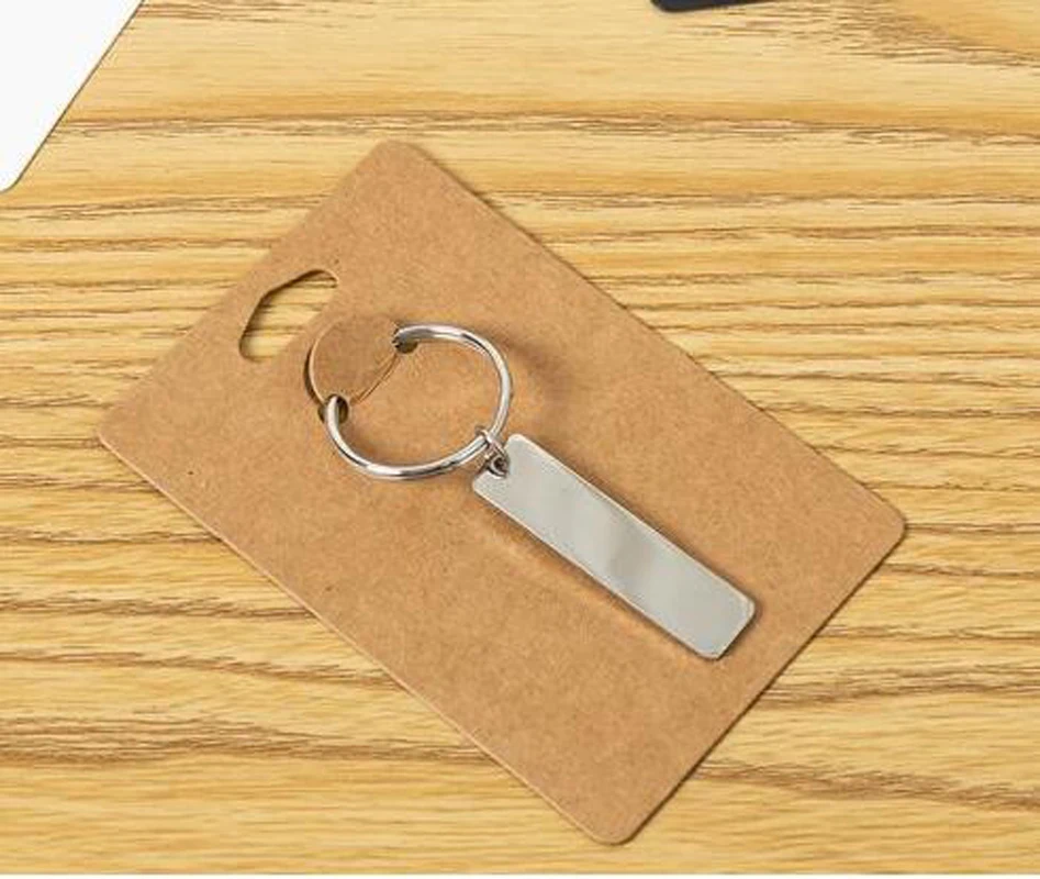 50Pcs/Lot Jewelry Display Keyring Cards 6x9cm Blank Jewellery Packaging Hanging Card Tag Black White Brown Customized Logo