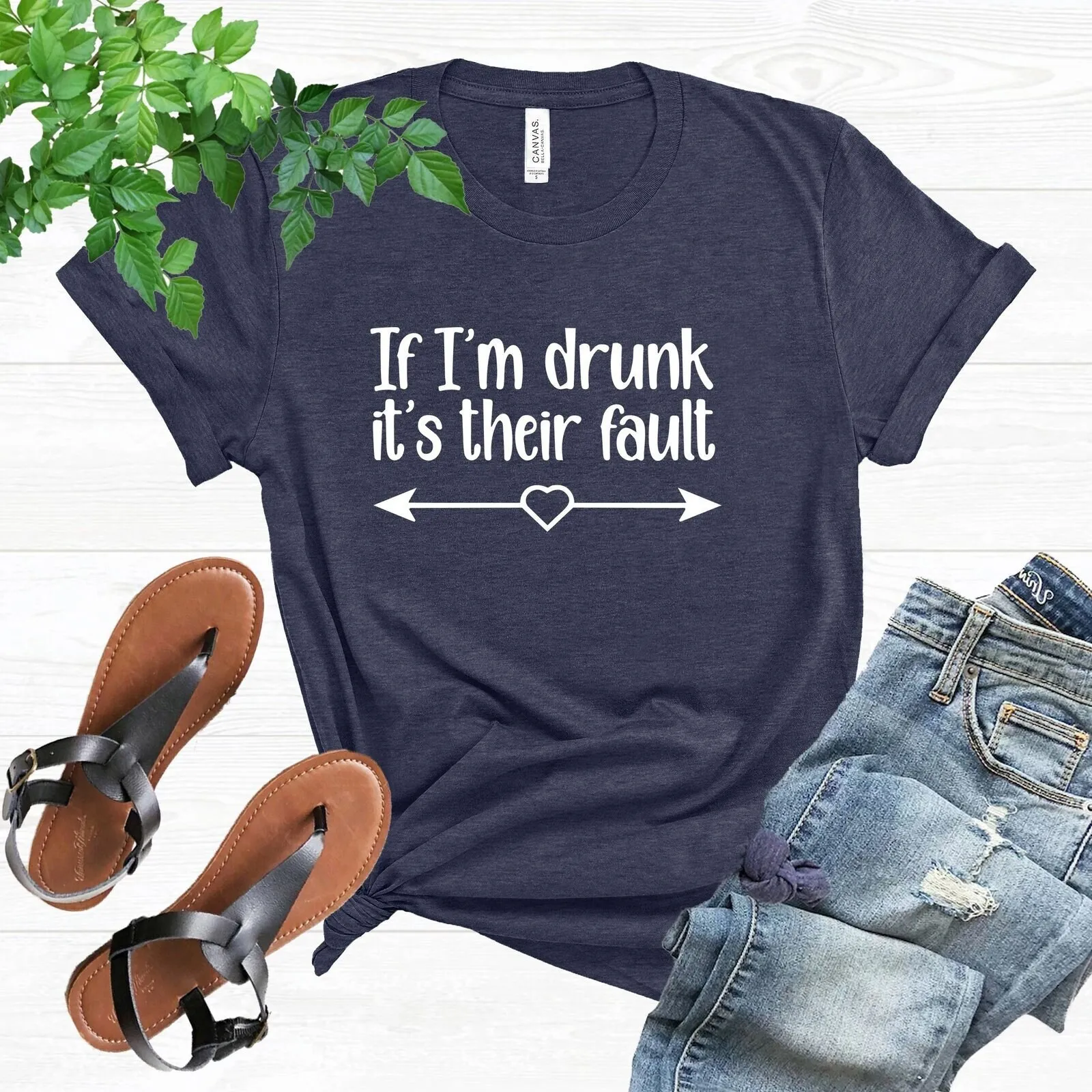 If I'M Drunk It'S Her Fault T Shirt Best Friend Matching Day Drinking Party Bridal