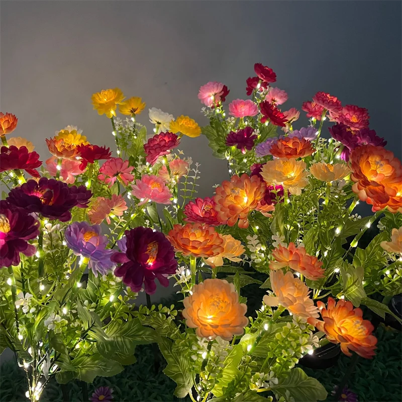 

Wedding Party Decoration Flower Party Lamp Solar Outdoor Snow Lotus Flower Lawn Lamp Fairy Lights Garden Lights for Yard Patio