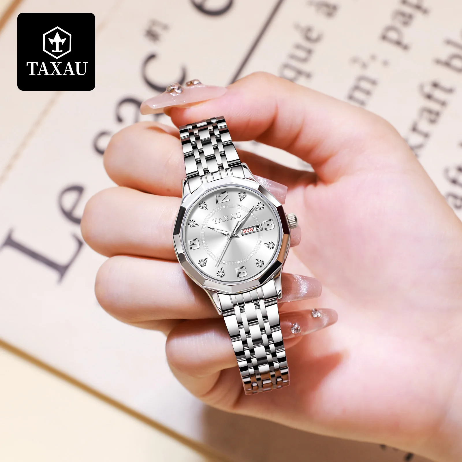 TAXAU Elegant Fashion Women\'s Wristwatch Stainless Steel Original Waterproof Quartz Watches for Women Best Selling Women\'s Watch