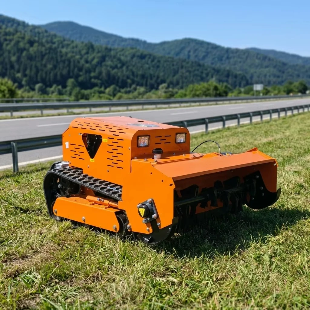 High Quality Industrial Grade Petrol-Powered Remote Control Lawn Mower with Blade for Agriculture and Forestry