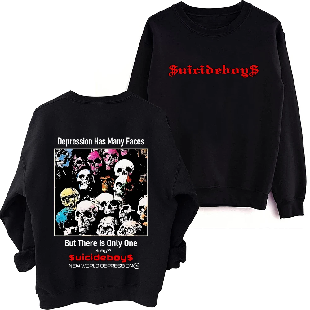 Depression Has Many Faces But There Is Only One Suicideboys Sweatshirt Man Woman Harajuku Round Neck Long Sleeve Oversized