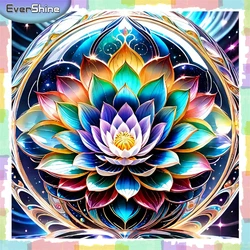 EverShine Full Square Drill Diamond Painting Lotus Arts And Crafts Embroidery Flower 5D DIY Mosaic Kit Fantasy Home Decor Gift