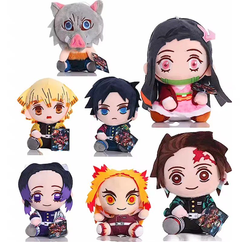 ## 20cm Japan Anime Demon Slayer Tomioka Giyu Kamado Tanjirou Kamado Nezuko Agatsuma Zenitsu Plush Toys Doll Peluche Women Gift