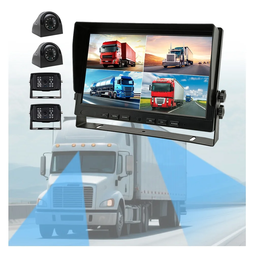 Security AHD Camera Car ADAS System Truck Camera Kit RV Backup Rear 10.1 Inch Screen Monitor Display For Vehicle Heavy Duty