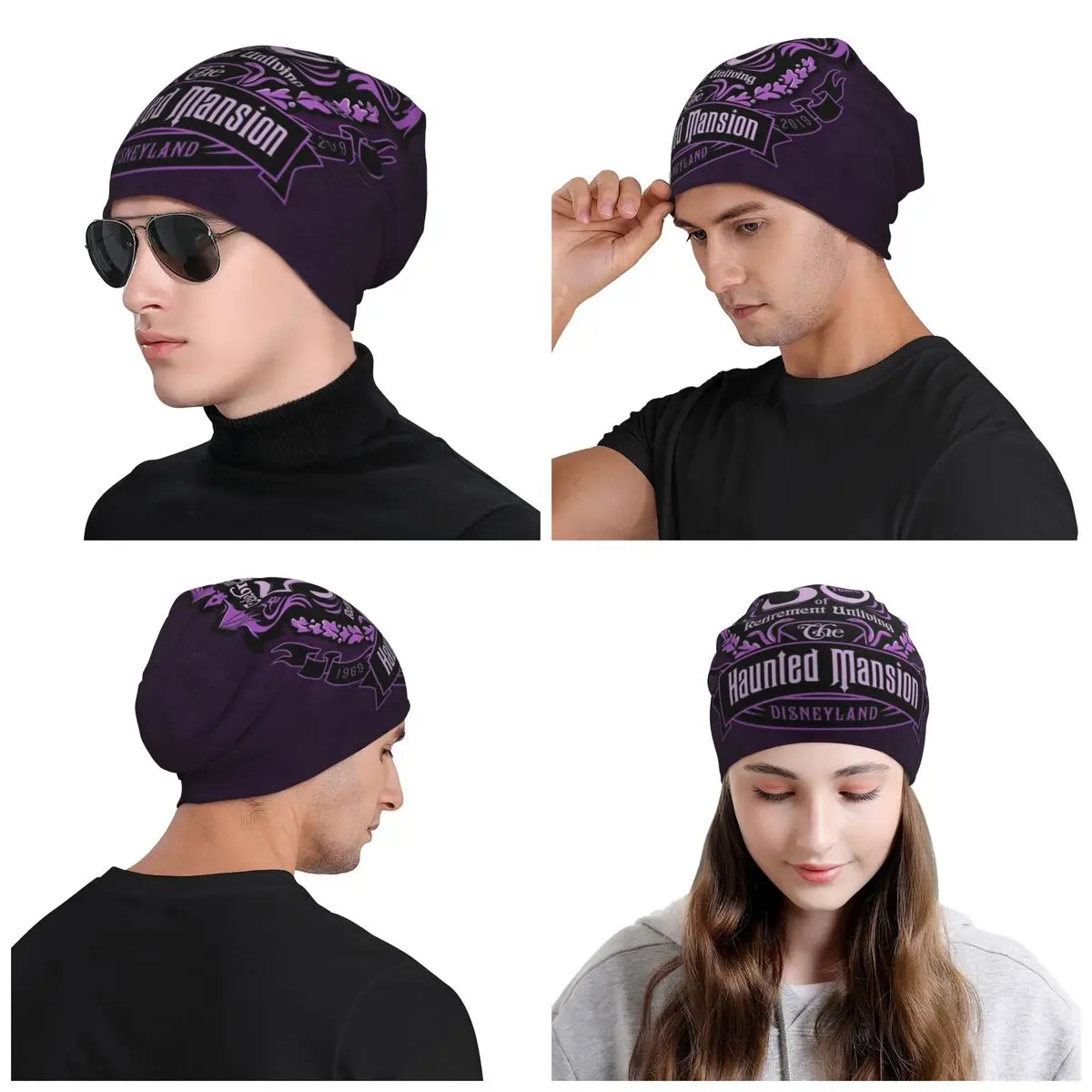 Vintage The Haunted Mansion Skullies Beanies Caps Unisex Cool Winter Warm Knit Hat Halloween Ghost rimace Ghosts Bonnet Hats