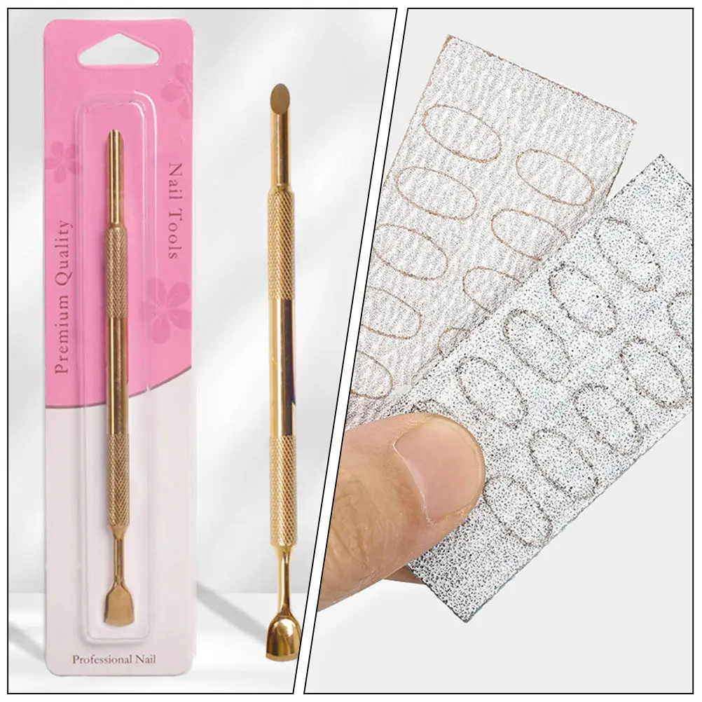 

Набор из 2-х двусторонних стальных инструментов для маникюра и педикюра: пушер для кутикулы и скребок для ногтей, для натуральных и искусственных ногтей, для удаления гель-лака