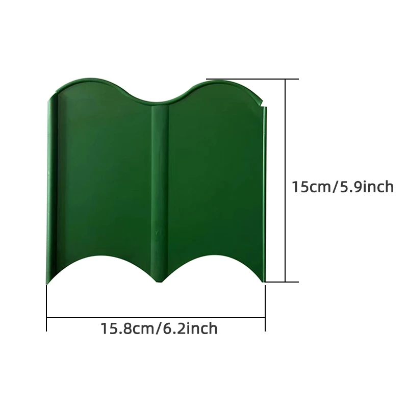 40pcs S-Shaped Plastic Garden Edging Fence, Patio Lawn Border, Outdoor Landscape Decorative Edging (Green/White)