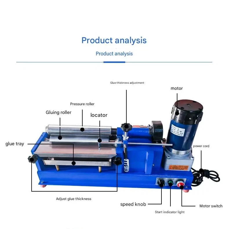 Witte Latex Lijm Coating Machine GL-F108 Leer Papier Shell Roller Montage Machine