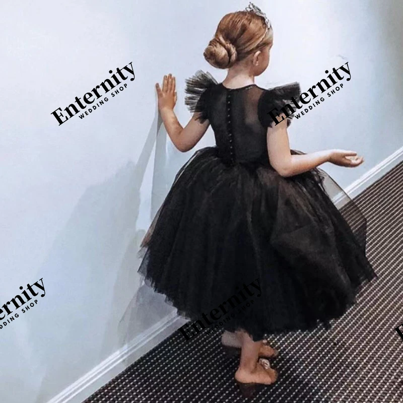 Baby Girls 3-8 Years Elegant Short Floral Lace Party Ball Gown O-neck Prom Dress Wedding Dress Captivating Vestidos Para Niñas