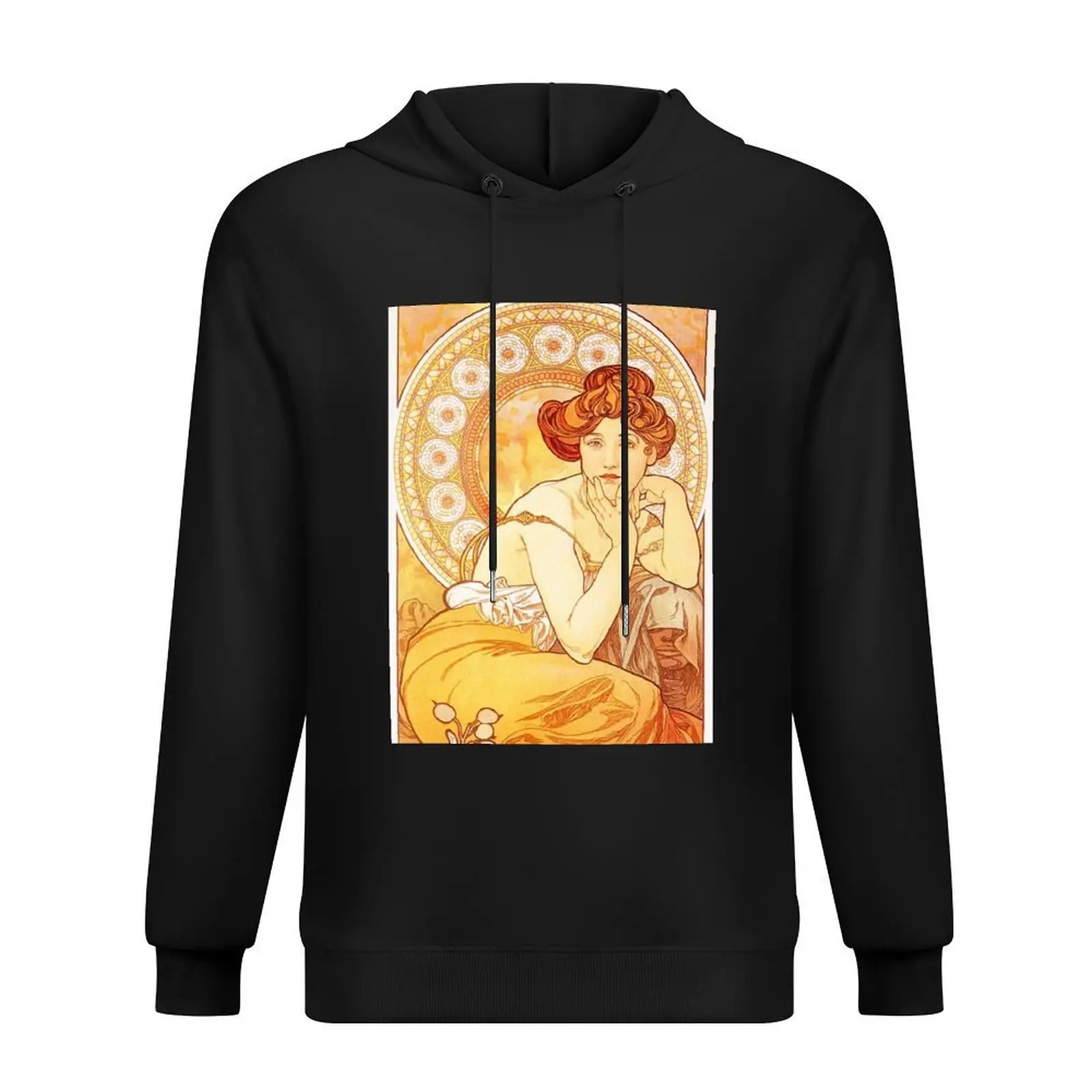 

Vintage Alphonse Mucha - Topaz -c1900 Art Nouveau Hoodie male clothes men's winter sweater mens hoodie