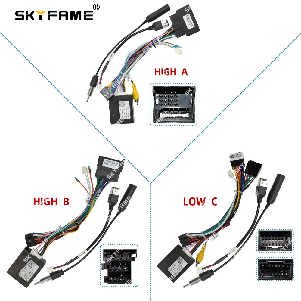 SKYFAME 16Pin Car Wiring Harness Adapter Canbus Box Decoder Android Radio Power Cable For Chery Jetour X70 X70M
