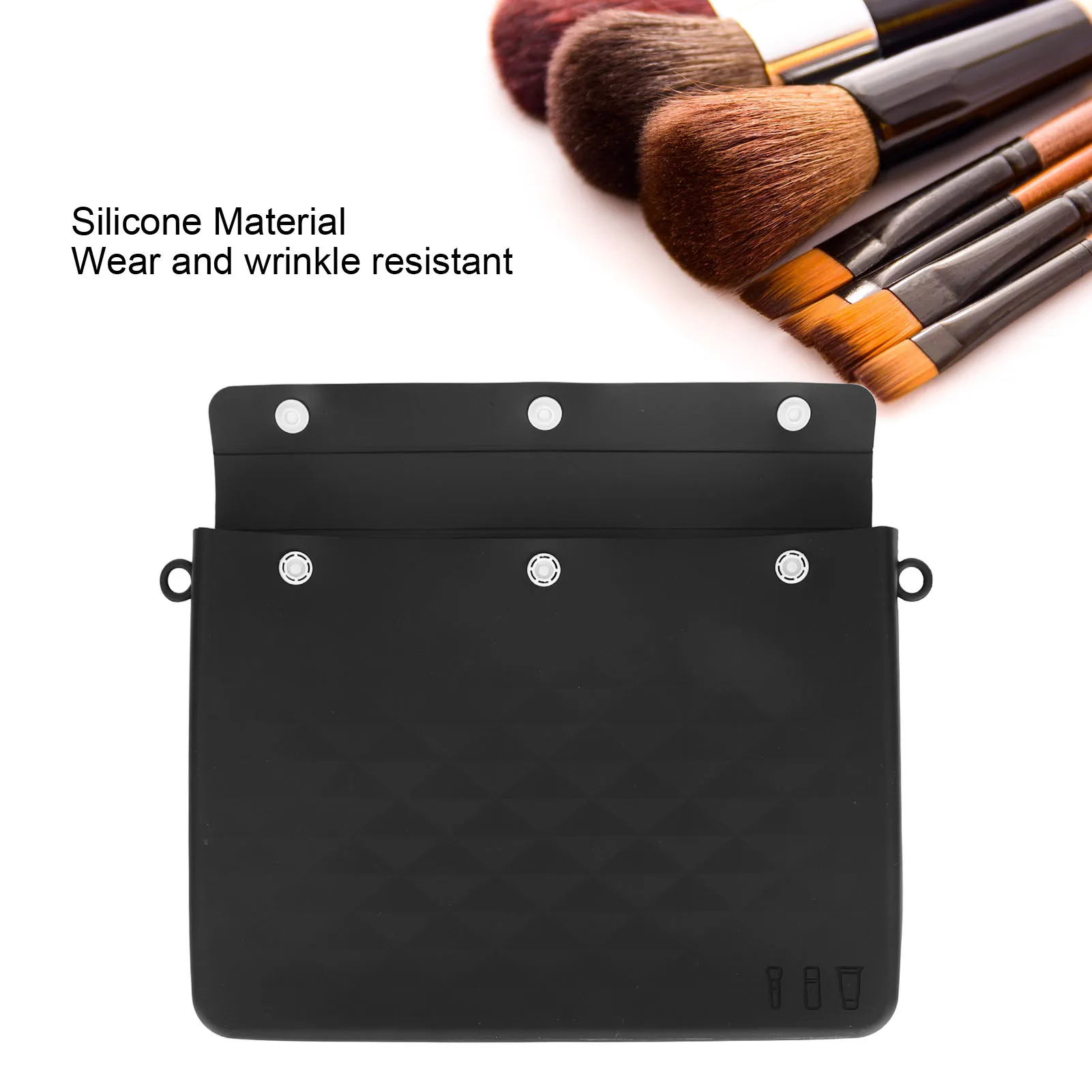 Travel Cosmetic Bag Multifunctional Large Capacity Black Color Portable Silicone Toiletry Bag