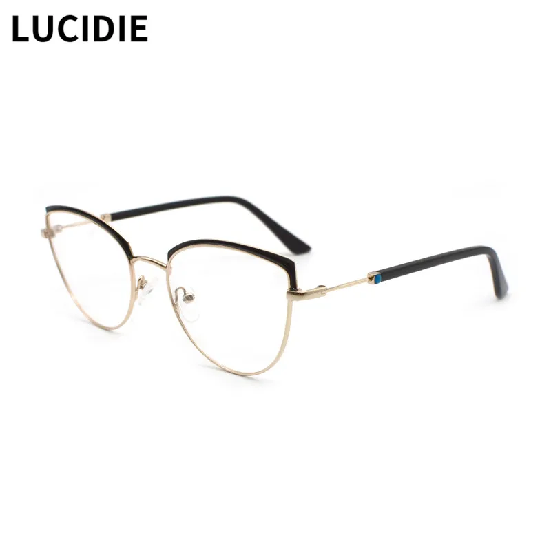 

LUCIDIE Fashion Metal Cateye Glasses Frame Women Brand Design Eyeglasses Ladies Metal Frame Myopia Prescription Eyewear MG3699