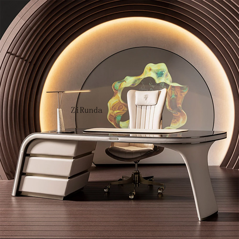 مكتب مكتب بسيط، مكتب كمبيوتر للتعلم ما بعد الحداثة، طراز خشبي صلب خفيف وفاخر