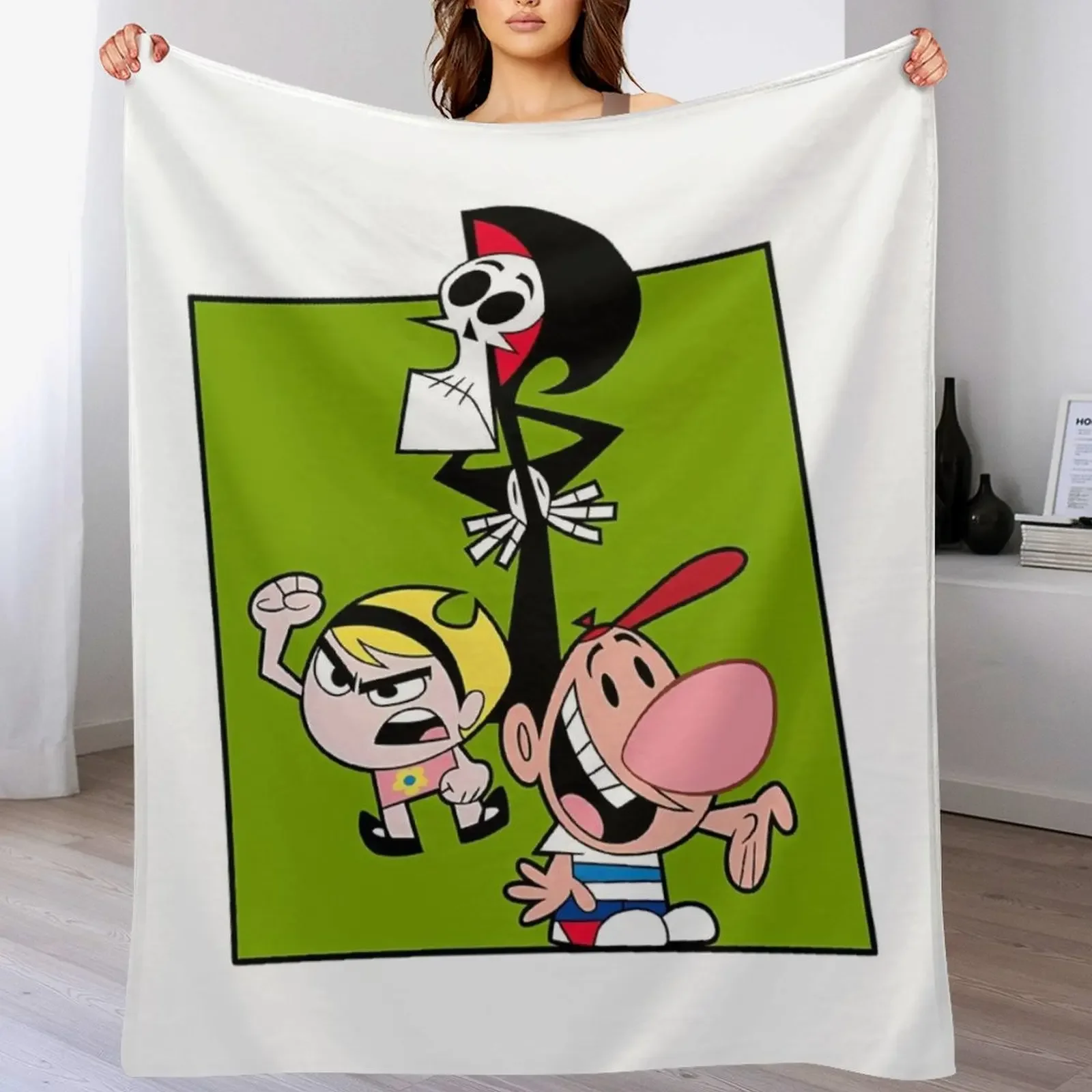

The Grim Adventures of Billy & Mandy Throw Blanket Warm Plush Fuzzy Blanket for Living Room