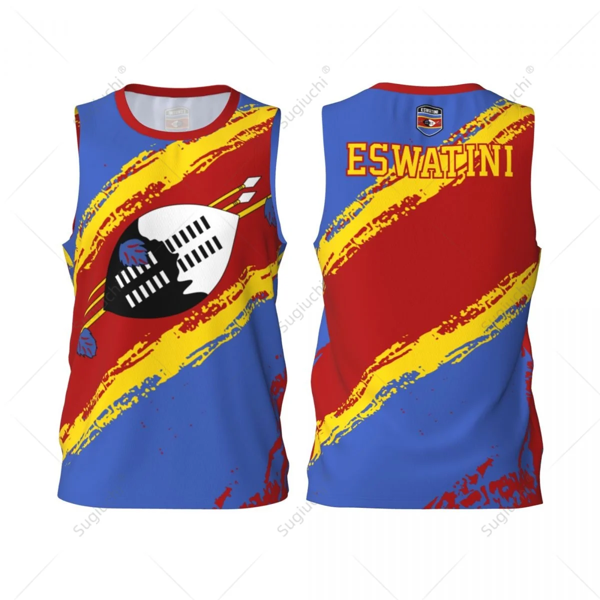 Men Basketball Sports Eswatini Flag Running Fitness Multifunction Jersey Sleeveless shirt Custom Name Nunber Exclusive