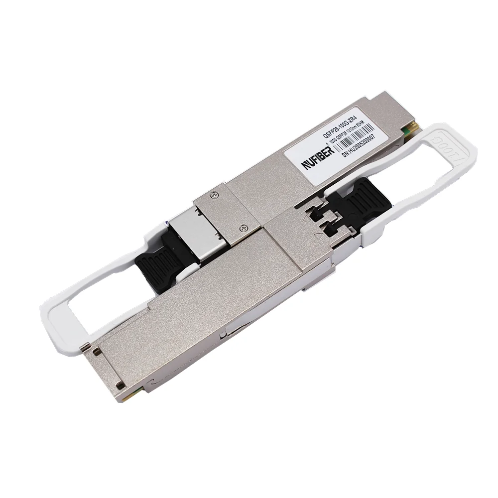 100GBase-ZR4 1310nm 80km Duplex Optical Transceiver Module Compatible QSFP28 4*25.78G 4 LC/UPC SMF Fiber Optic Equipment
